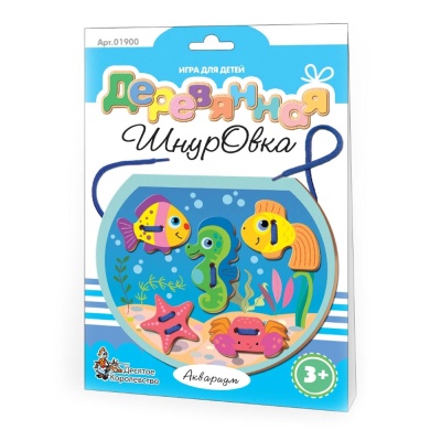 Деревянная игрушка шнуровка Аквариум Десятое королевство 01900